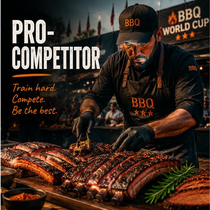 Pro-Competitor — pitmaster preparing competition brisket